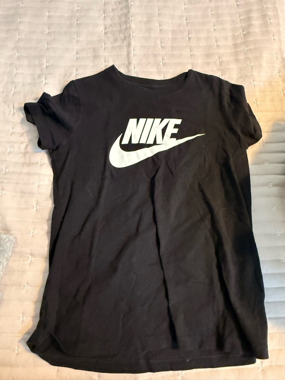 Nike Black T-Shirt with White Swoosh Logo